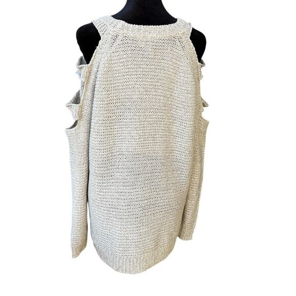 Alya women’s size large sweater with sleeve detail, oatmeal color - Picture 5 of 8